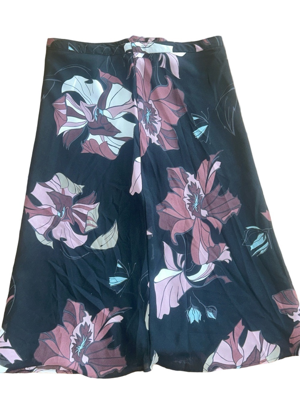 H&M: Size 6: Black Summer Skirt w/ Floral Print